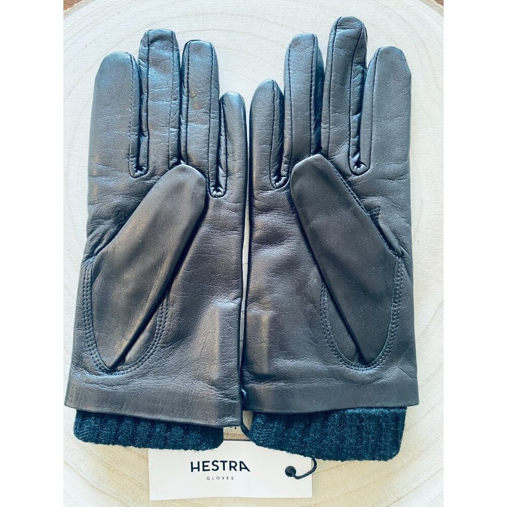 Hestra Womens Leather Black Gloves Lined Size 6.5 New With Tags Wool Lined - Picture 2 of 5